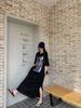 Plus Size Summer Korean Style Dress Women's Printed Long T-Shirt Dress Short Sleeve Loose Casual Dresses