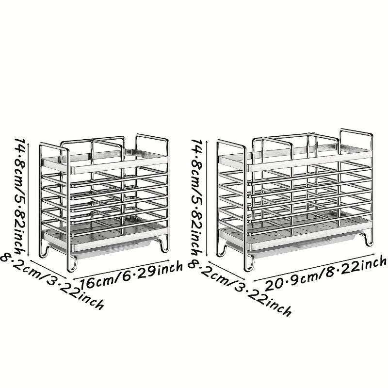 Wall-Mounted No-Drill Cutlery Rack Stainless Steel Space-Saving Anti-Scratch Utensil Organizer for Home Kitchen Storage
