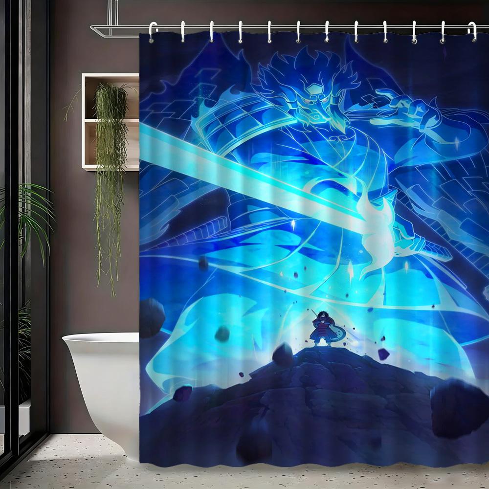 2D Flat Naruto Anime Madara Uchiha Perfect Susanoo Sword Print Waterproof Shower Curtain For Bathroom Decor