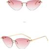 Fashion Rimless Triangle Sunglasses Women Trendy Personality Stylish Sun Glasses