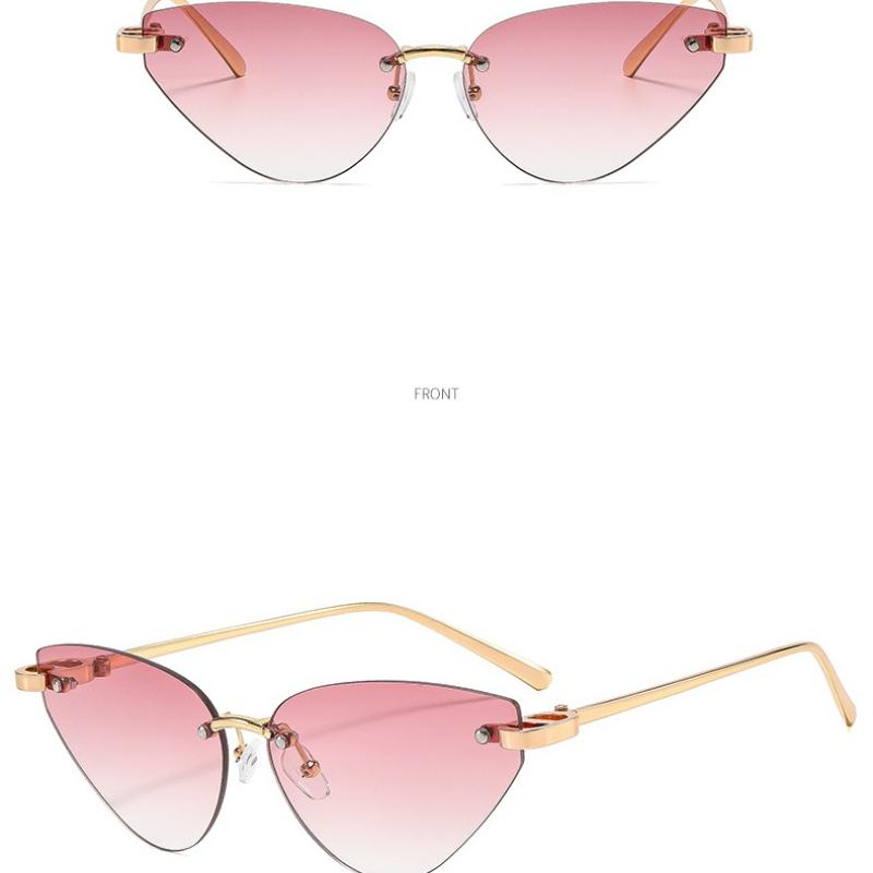 Fashion Rimless Triangle Sunglasses Women Trendy Personality Stylish Sun Glasses