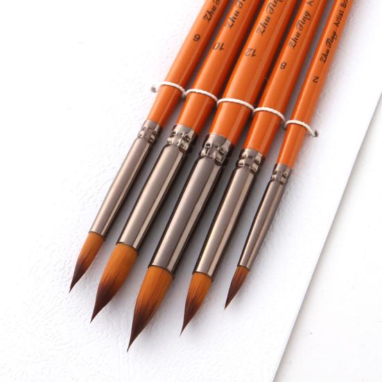 5Pcs Artist Nylon Hair Paint Brushes Acrylic Watercolor Oil Painting Pen