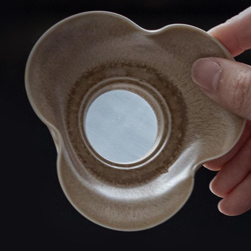 Tyrkysově zelená glazura Sítko na čaj Sada Japonské keramické sítko na čaj Hrubá keramika Oddělovač čaje Filtrační síťka Čajové příslušenství Sada trychtýře