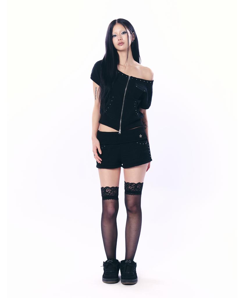 SETUP-EXE Knit Micro Shorts / Black