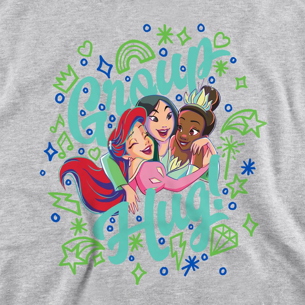 Disney Princess Childrens/Kids Group Hug! Ariel Mulan Tiana Heather Hoodie
