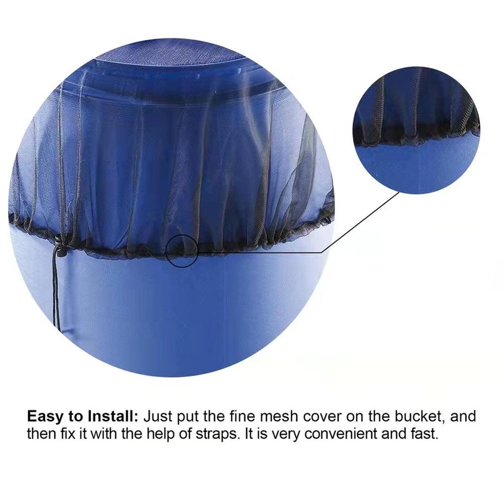 Outdoor Rain Bucket Net Cover Bucket Bug Proof Net Cover Water Tank Screen Protective Cover Rain