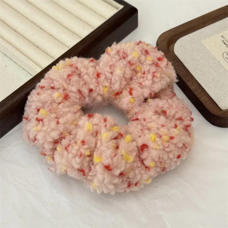 Buntes Plüsch-Stirnband mit Polka Dots, Plüsch-Haarband, Niedliche Haargummis mit Polka Dots, Haarband für Frauen, Haarschmuck für Frauen