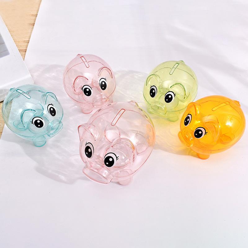 1PC Collectible Saving Box Reusable Coin Money Cash Transparent Money Box For Gift Kids Pig Figure Ornament Storage Bank