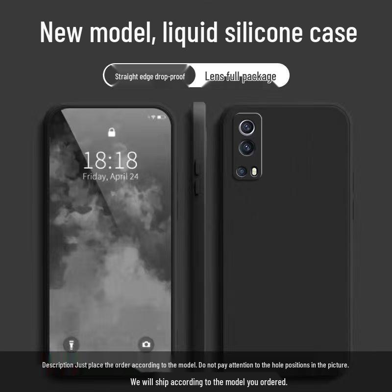 Vivo Y72 Simple Solid Color Liquid Silicone Anti-Drop Soft Case