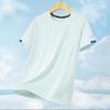 Camiseta de Seda de Gelo Masculina Absorvente de Suor Respirável Esportiva Casual Gola Redonda Secagem Rápida Masculina Fitness Corrida Manga Curta