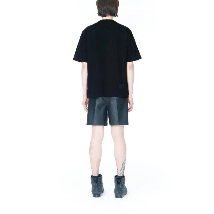 WE11DONE T-Shirts Unisex Black Crew Neck Moderate Straight Fit WD-TT3-22-783-U-BK
