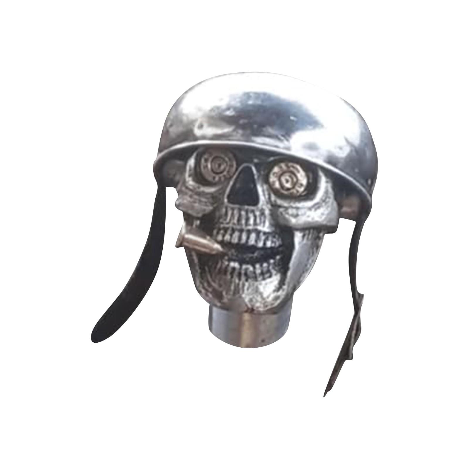 

Рукоятка Skulls Soldier Grip - Ручная работа, Ручка переключения передач, Серебряная ручка переключения передач автомобиля с изображением черепов дьявола, Стиль скелета, подходит для большинства ручных автоматических коробок передач One Size