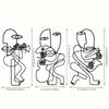Modern Abstract Musician Metal Wall Art Sculpture Set 3 Pcs Indoor Outdoor Garden Decor