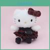 Cute Hello Kitty Plush Pendant With Plaid And Leopard Print Dress Decor For Girls Gift