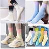 Women's Pure Cotton Mid-Calf Socks: Breathable, Sweat-Absorbing, Ideal for Running, Jump Rope, and Casual Sports. Perfect for Spring and Autumn.