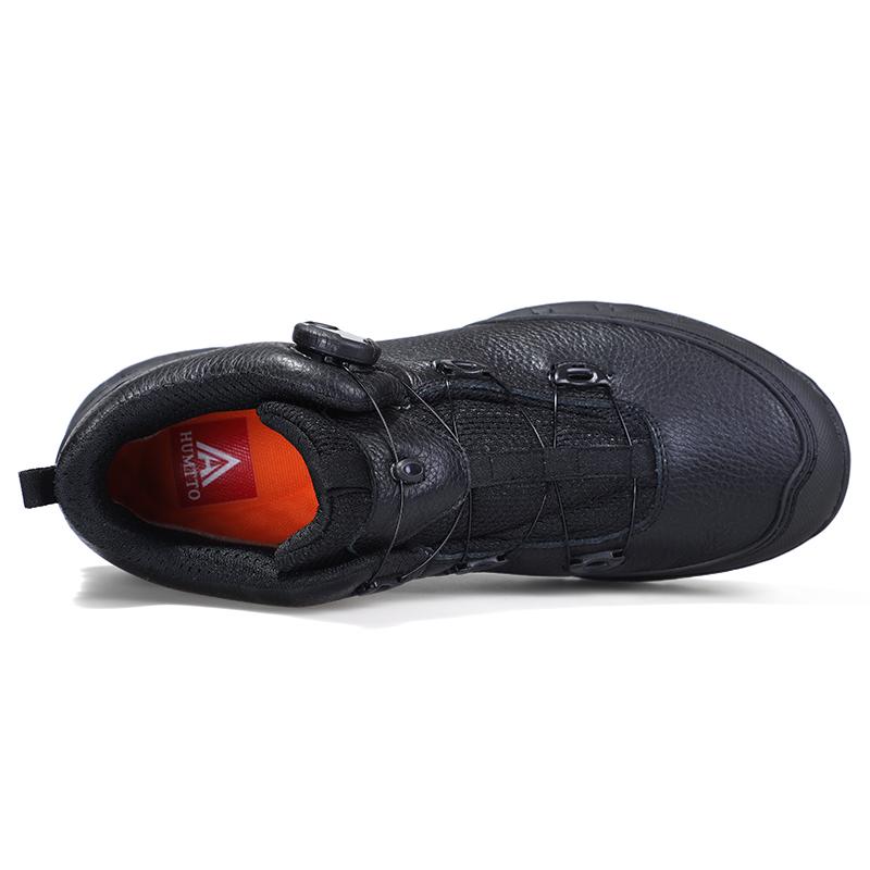 HUMTTO Ankelstøvler for menn Skinn Svart Uformell Herresko Merke Luksus Designer Joggesko Pustende utendørs vinterstøvler