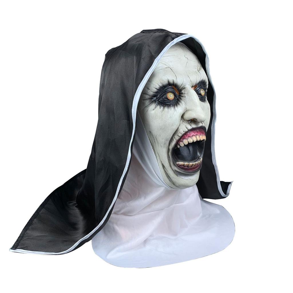 Horror Scary Ghost Mask Full Face Cover Halloween Costume Party Accessory for Adults and Teens with Adjustable Fit and Breathable Material