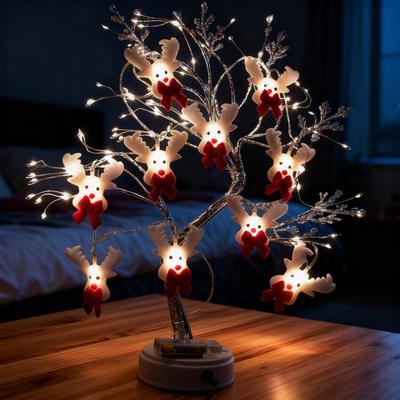 Snowman Garland String Lights Battery Operated LED Holiday Lighting Christmas Decor for Indoor Outdoor Tree