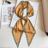 Fashion Print Hair Ribbon Scarf Women Neck Tie Bag Scarfs Satin Silk Skinny Headscarves Ladies Foulard Floral Bands  New