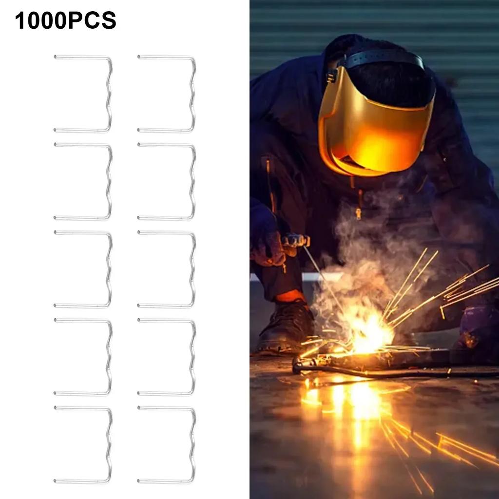 1000PCS Standard Pre Cut 0.8mm Flat Hot Staple For Plastic Stapler Repair Welder Car Insurance Plastic Repair Machine Tool