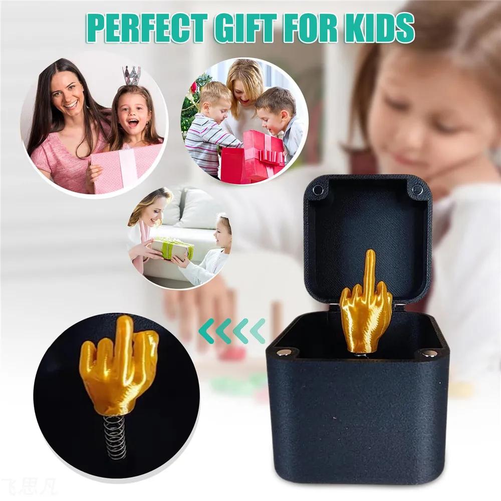 Middle Surprise Finger Gift Box Prank for Desktop Decor Kids Toy Novelty Funny Prank Gadget