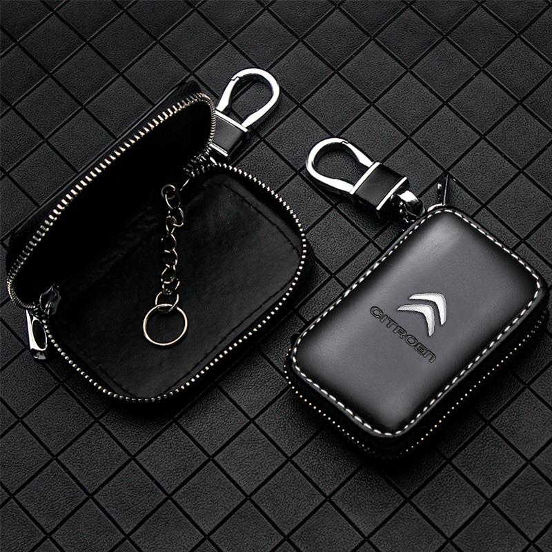 Portallaves de Cuero para Coche Llavero de Coche Organizador de Bolso Estuche para Llaves de Coche para Citroen C4 C3 C5 C1 C2 Berlingo C-Elysee C4-Picasso