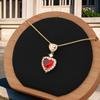 Micro-Inlaid Love Red Zircon Creative, Niche Design Style Cute Fashion Necklace Pendant