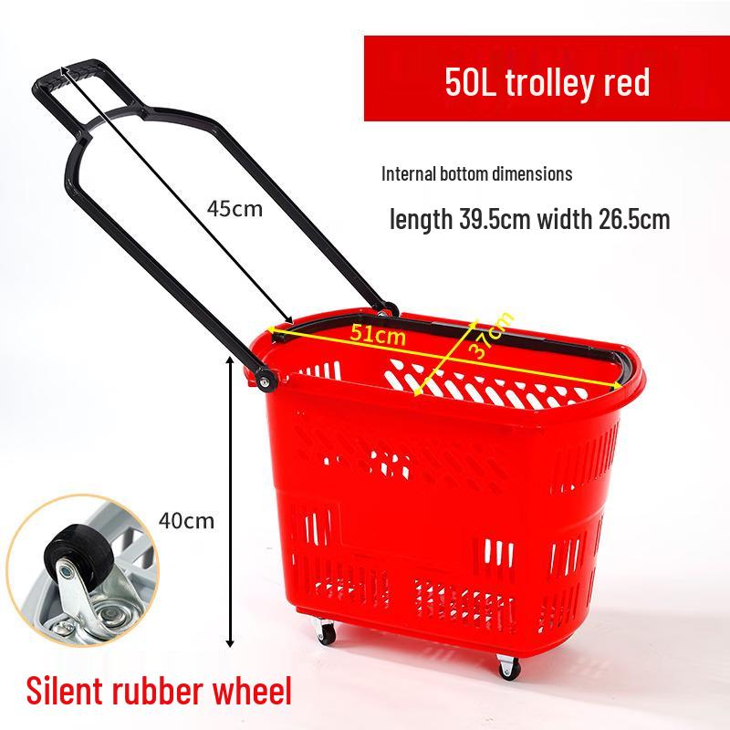 Jingyu Supermarkt Einkaufskorb mit Rädern