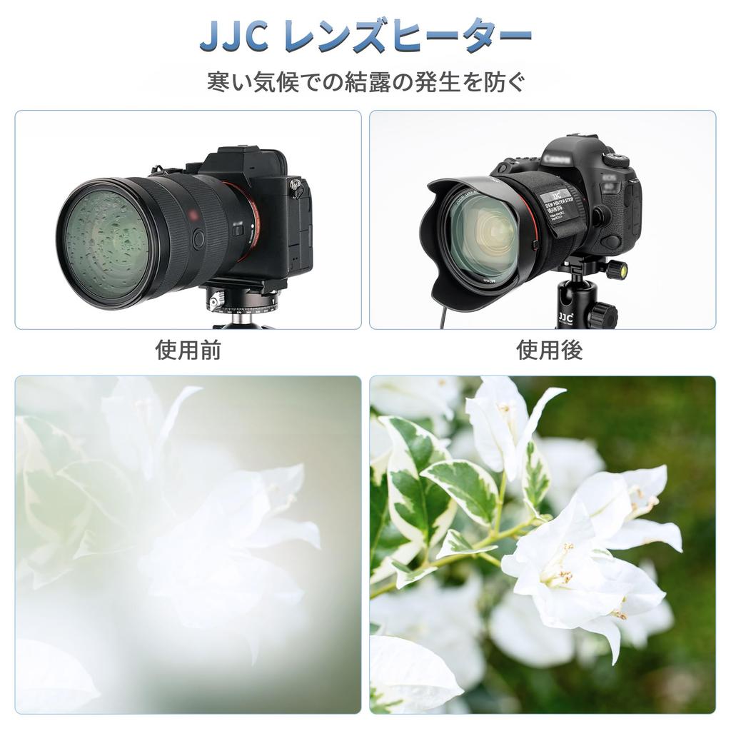 JJC Lens Prevents Condensation and Removes Night USB with Temperature Compatible with Lenses up to 80mm Velcro Perfect for Snow and Nightscape