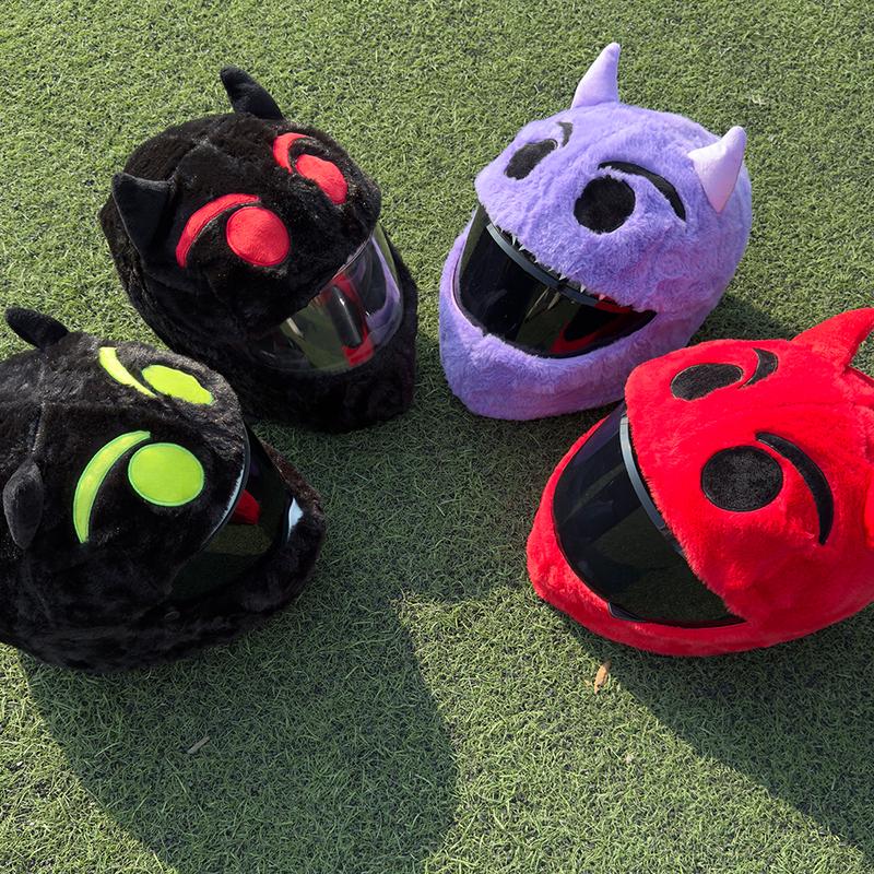 Cartoon Plush Animal Motorcycle Full Helmet Cover Funny Fabric Protection Soft Motorcycle Accessories