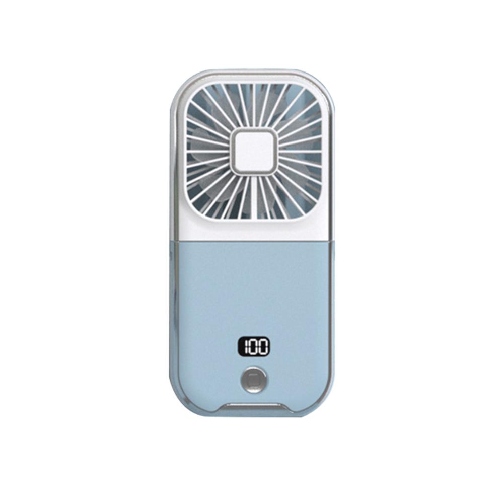 

Электрический охлаждающий настольный вентилятор с цифровым дисплеем, мини-портативный складной вентилятор, кронштейн для мобильного телефона, зарядка через USB для путешествий и бега синий