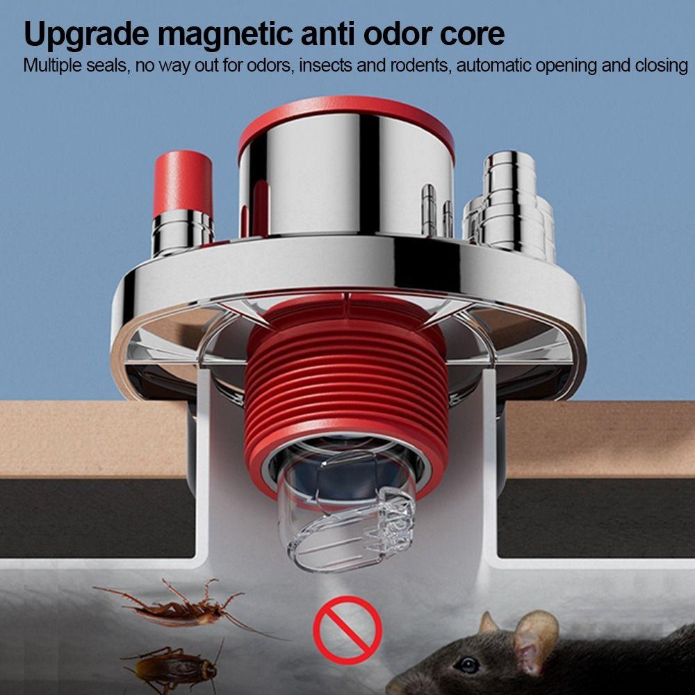 Plastic Kitchen Pipe Connector Odor-Proof Space-Saving Drainpipe Connector Sealing Multi-Functional Multi-port Drainpipe Joints