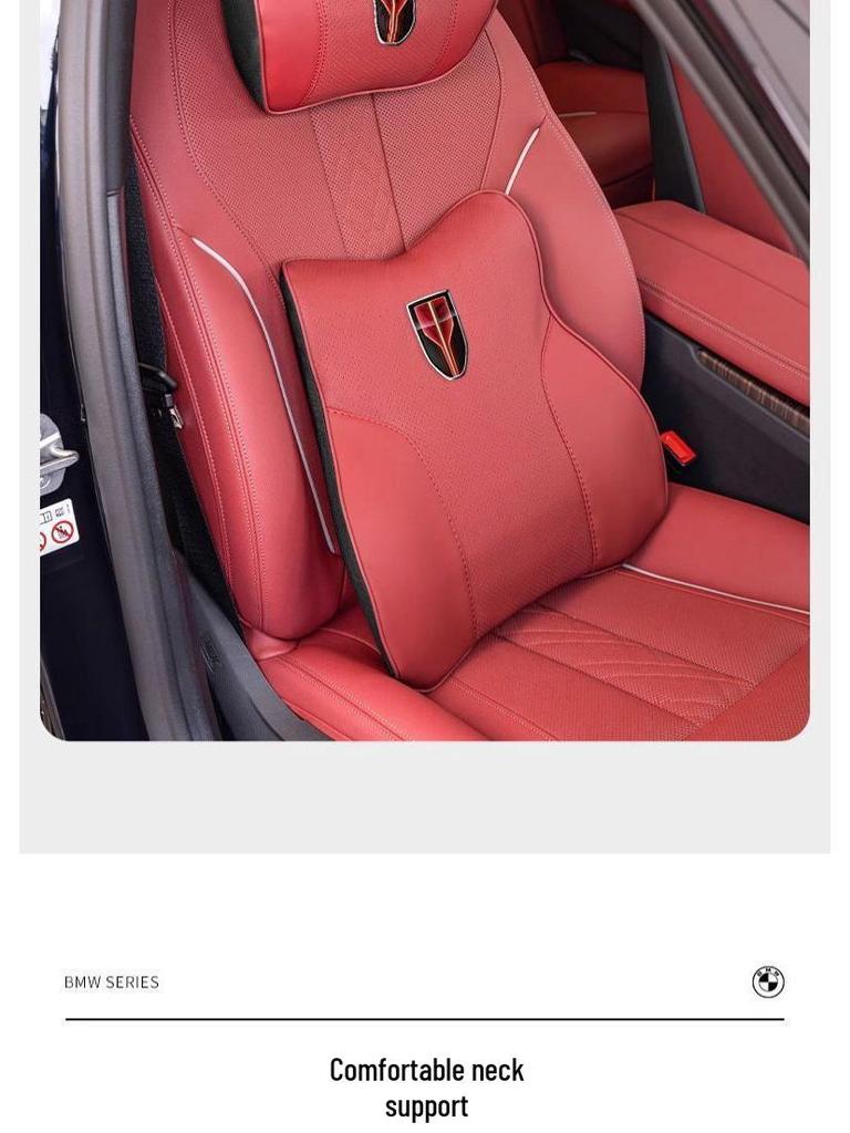 Compatible with Hongqi HS5/H5/HS7/H7/H9 headrest and neck pillows, automotive memory foam lumbar support for car interiors.