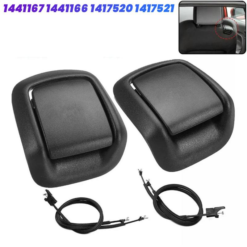 

1Pair Front Seat Handle Cover With Cable 1441167 1441166 1417520 1417521 For Ford Fiesta MK6 2001-2008 Fusion 2001-2012 чорний
