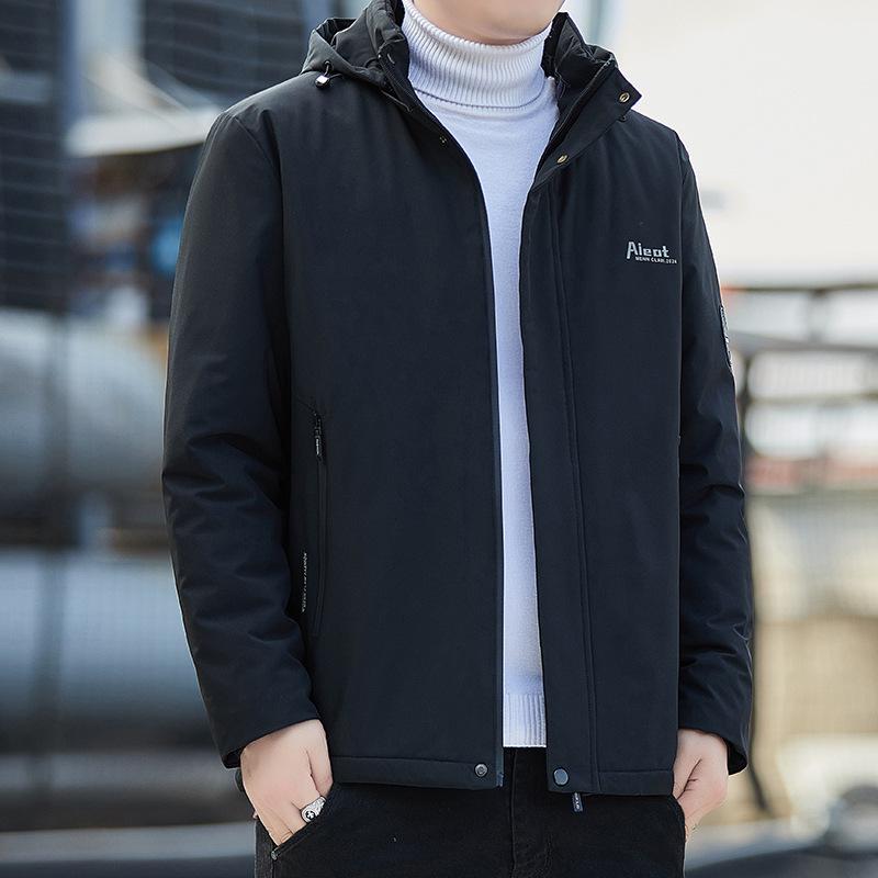 

Men s Graphene-Infused Winter Cotton Jacket with Removable Hood M
