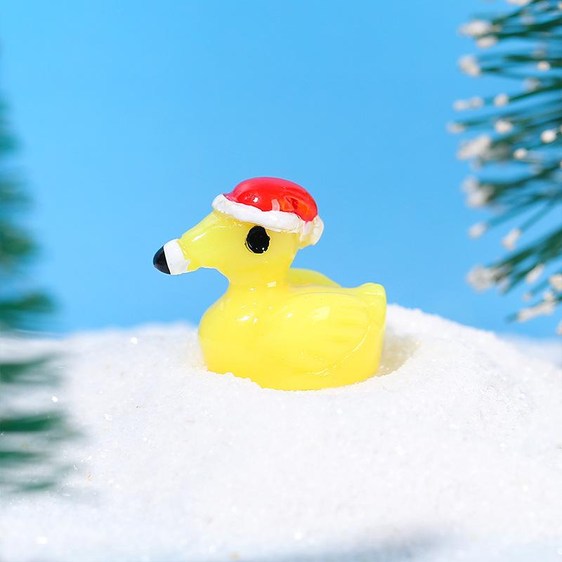 10Pcs/bag Cartoon Cute Christmas Flamingo Mini Model Micro Landscape Resin Crafts Desktop Decoration Fun DIY Decor Accessories