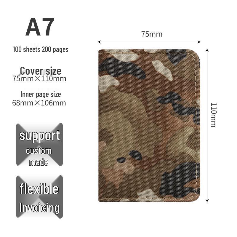 Pocket-sized Camouflage Notebook A7/A6 - Portable Diary Gift for Soldiers, Customize with Logo