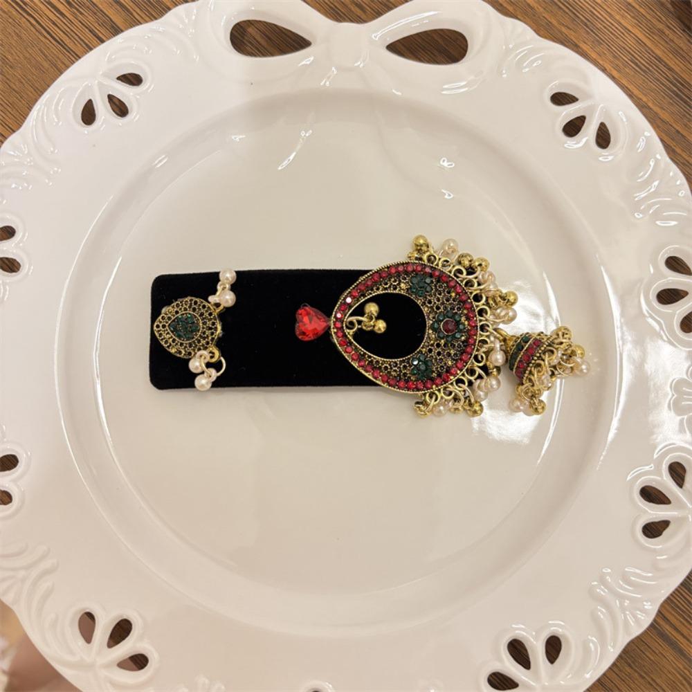 

Элегантная этническая заколка для волос с жемчугом в китайском стиле, боковой зажим с кисточкой и колокольчиком, аксессуары для волос Style9