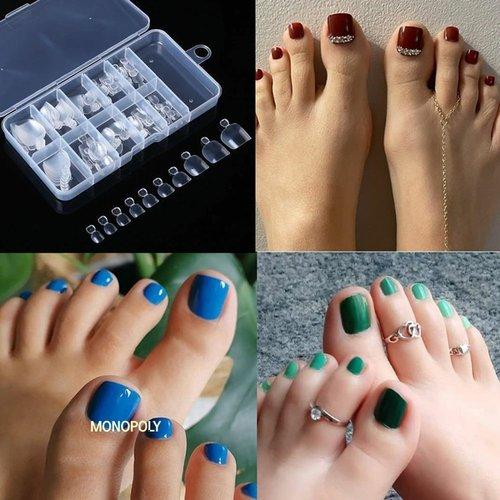 

Claw Nail Art Self Artificial Patch Transparent Short Pad Tip 100pcs (WC3DB23)