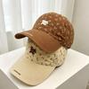 Ancient wind floral solid color baseball cap, soft top, fresh design, small face, sun protection cap, versatile