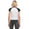 T-shirt baseball retro femme Urban Classics Organic Stretch GT - blanc/noir - 2XL