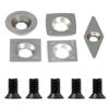 5Pcs Turning Carbide Cutter Inserts Square Diamond Round Shape Combination Set For Wood Turning Working Lathe Tool