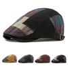 Newsboy Cap Retro Style Adjustable Fit Beret Hat Splicing Design Soft Breathable Sun Protection