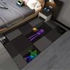 "Pixel Art Style Carpet with Purple Character and Dark Theme" Suitable for use as an anti-slip for living room bedroom sofas