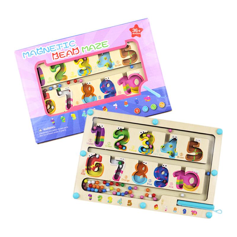 Children's Magnetic Counting Color Classification Board Color Classification Magnetic Pen Ball Shifting Game Puzzle Early Education Play