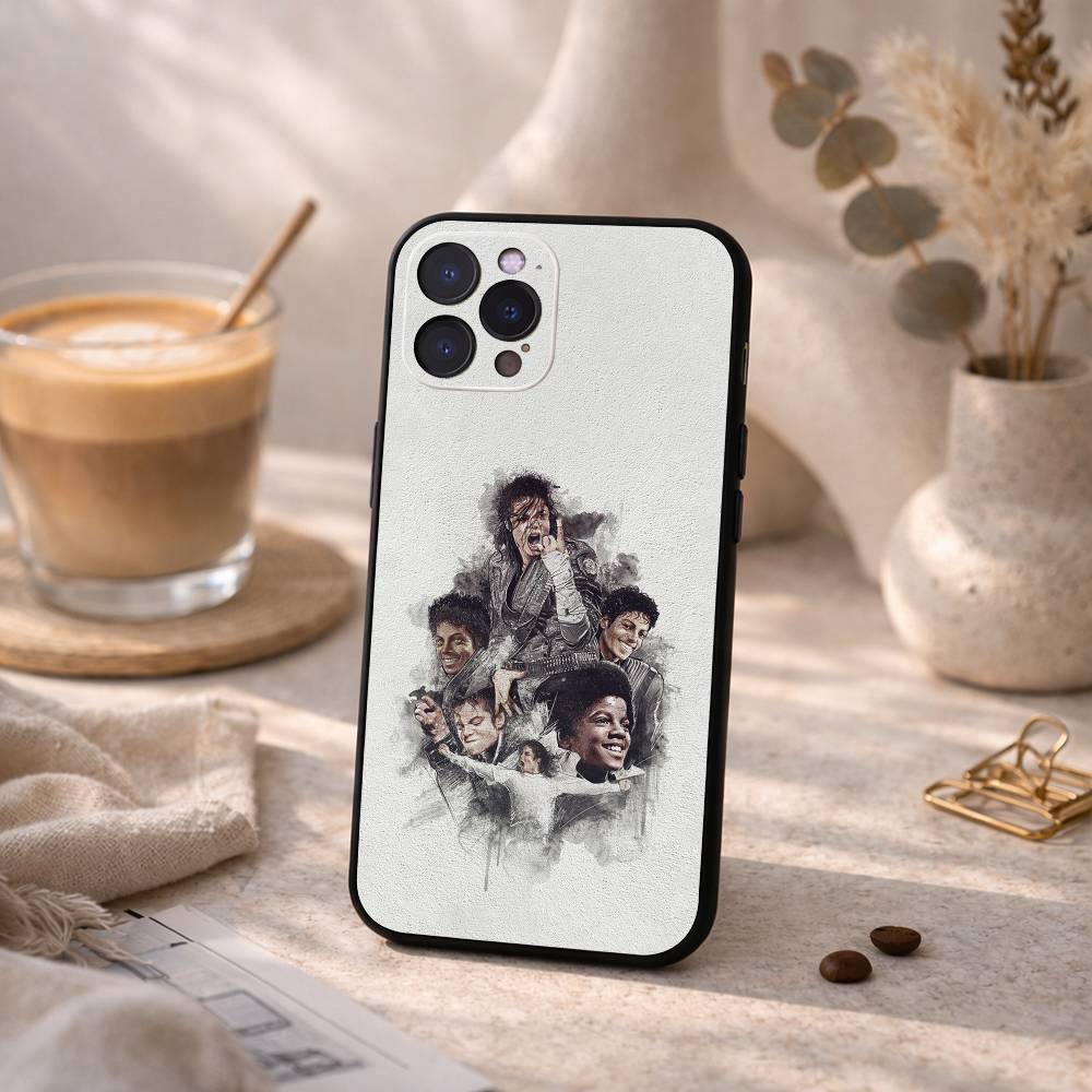 Michael Jackson Phone Case For iPhone17,16,15,14,13,12,Plus,Pro Max, 5G Others Soft Black Cover