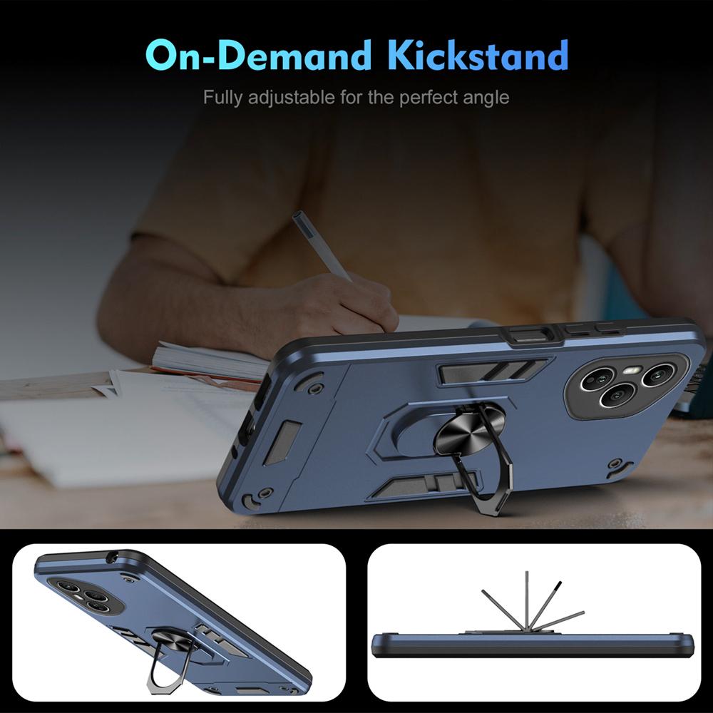 KEYSION Shockproof Armor Case for HONOR 400 Pro 5G Soft Silicone+PC Metal Ring Stand Phone Back Cover for Huawei Honor 400 5G