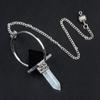 Pyramid Healing Crystal Point Pendulum with 7 Chakra Stone Beads Chain for Dowsing Divination Reiki Meditation