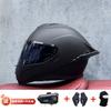 Full Face Motorcycle Helmet With External Bluetooth Module Men Women Large Rear Wing Sport Style DOT Approved