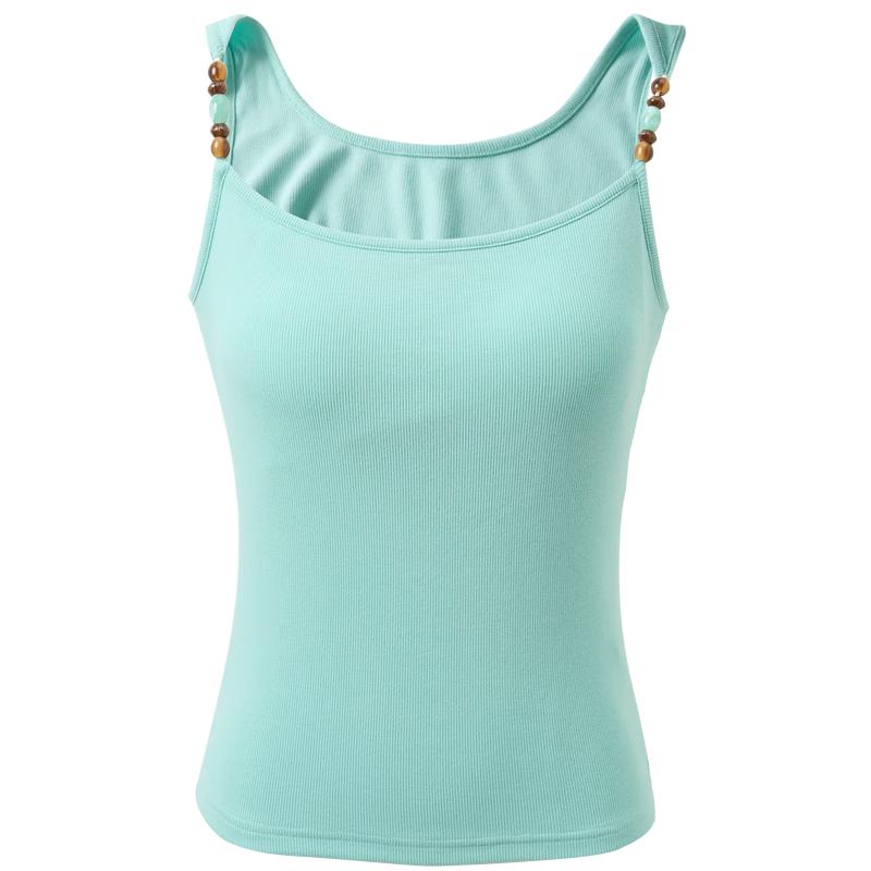 Sancai Beaded Strap Built-in Bra Camisole L